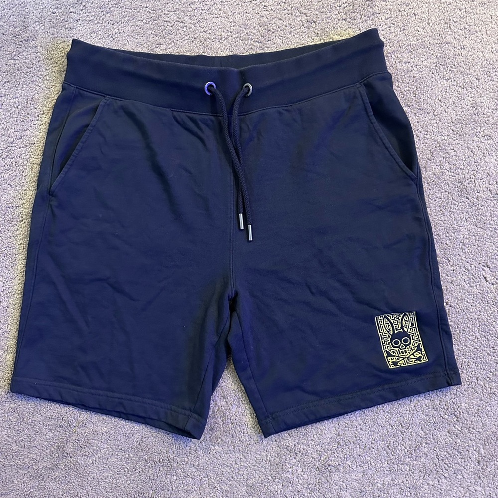 Psycho Bunny men’s size Large Pisani Embroidered Sweatshorts in‎ dark Navy